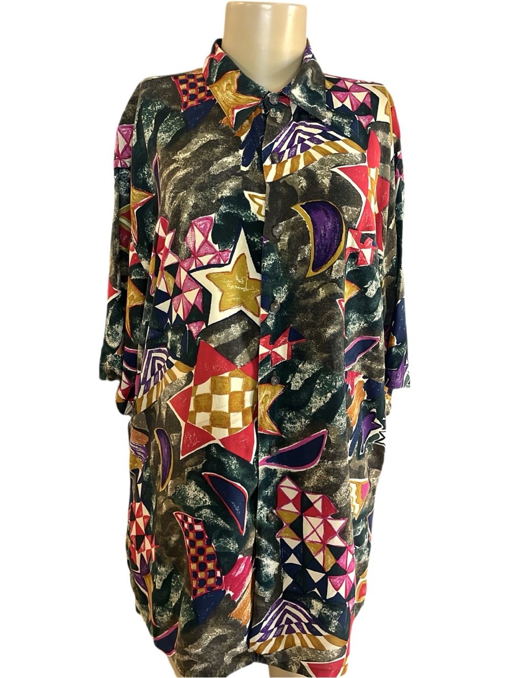 Vintage Mens Burma Biba Abstract Shirt
